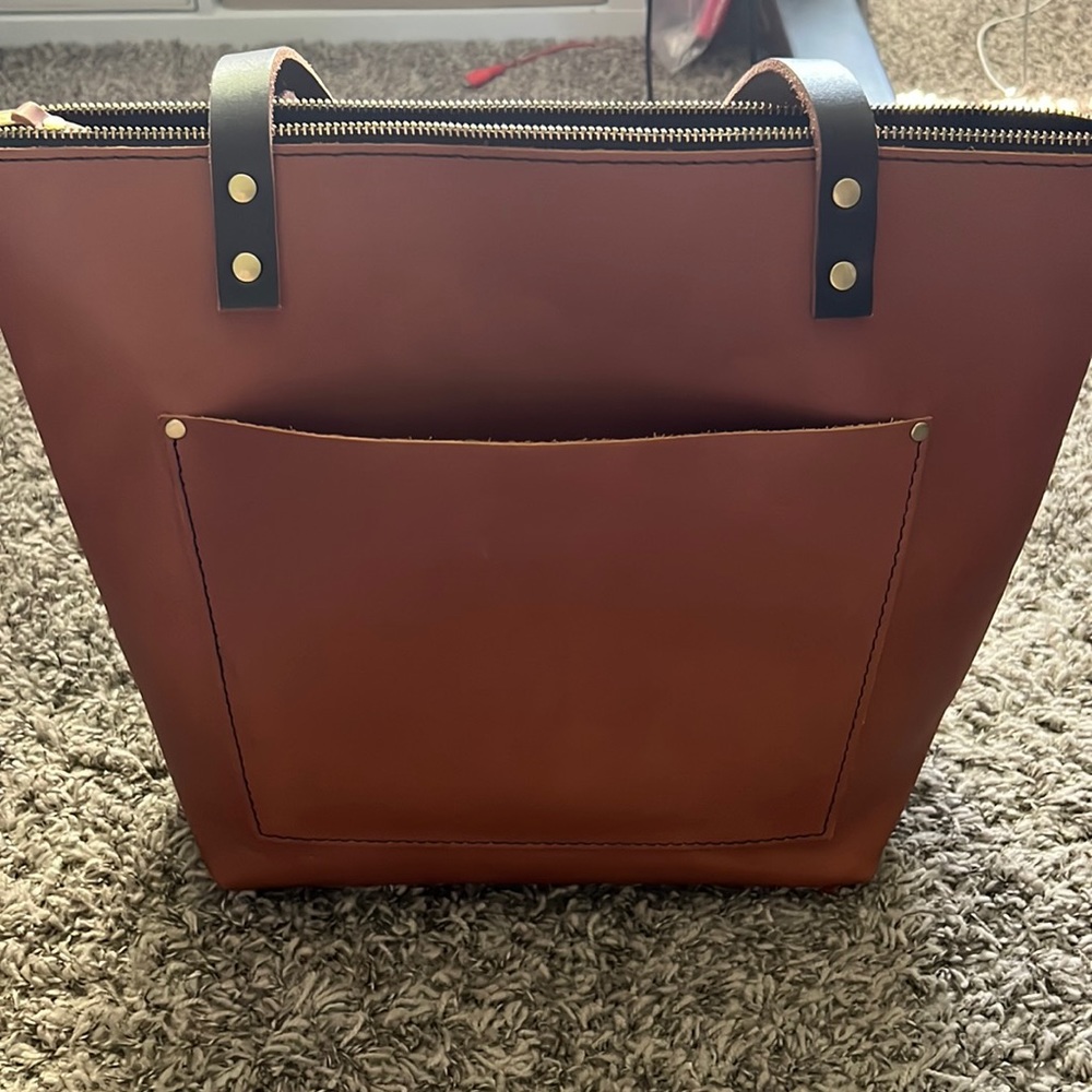 Portland leather tote bag